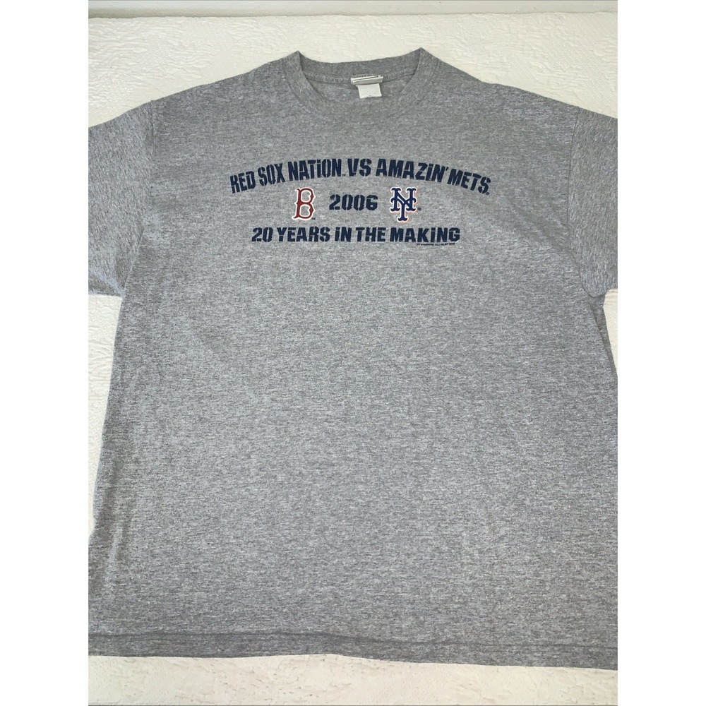 Lee BOSTON RED SOX NATION Vs AMAZIN METS T-Shirt RARE 2006 Gray XL